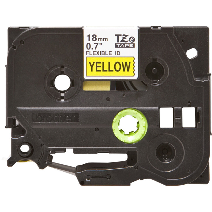 Brother TZe-FX641 - Cassette à ruban pour étiqueteuse originale – Noir sur jaune, 18 mm de large