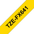Brother TZe-FX641 - Cassette à ruban pour étiqueteuse originale – Noir sur jaune, 18 mm de large