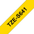 Brother TZe-S641 - Cassette à ruban pour étiqueteuse originale – Noir sur jaune, 18 mm de large
