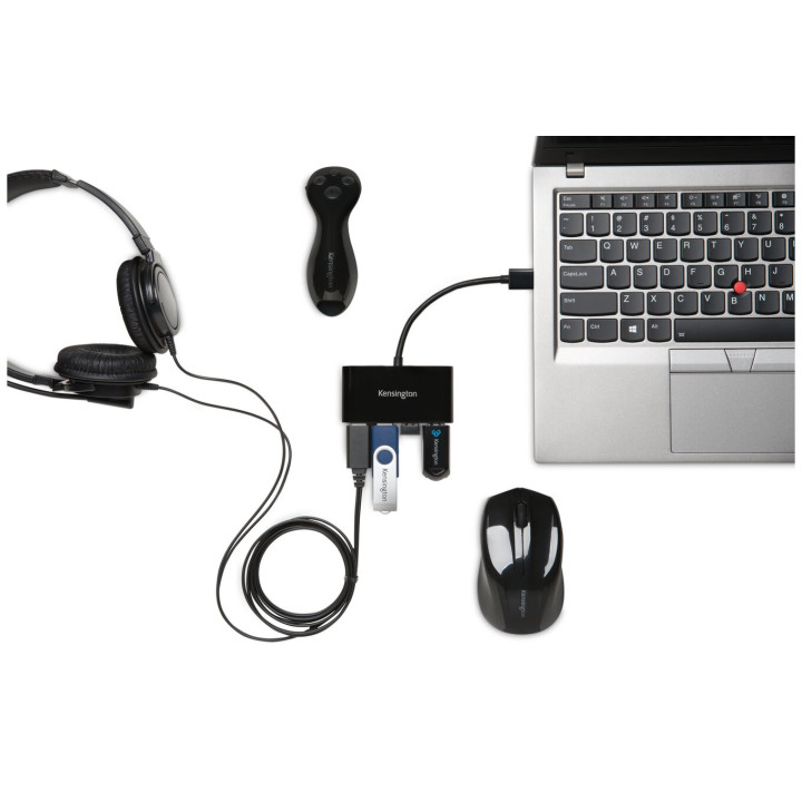 Kensington Hub 4 ports USB 3.0 UH4000 — Noir