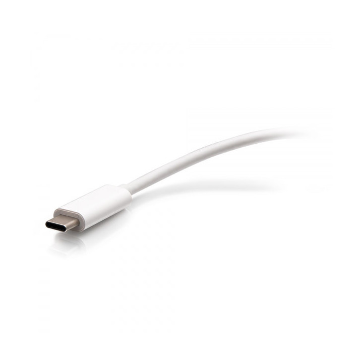 C2G Adaptateur multiport USB-C® vers HDMI®, VGA, USB-A, et RJ45 - 4K 30 Hz - Blanc