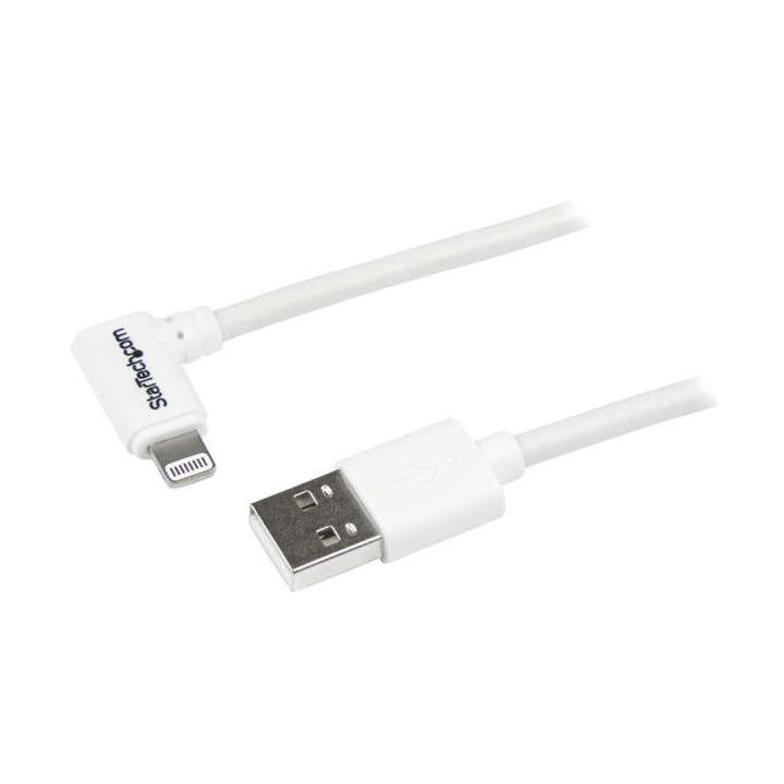 StarTech.com Câble Lightning coudé vers USB de 1 m - Blanc