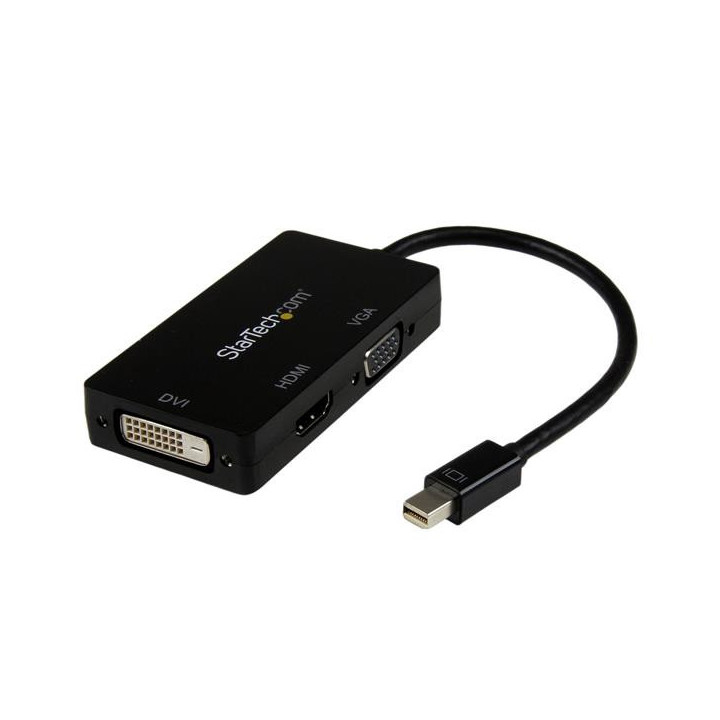 StarTech.com Adaptateur de voyage Mini DisplayPort vers VGA / DVI / HDMI - Convertisseur vidéo 3-en-1