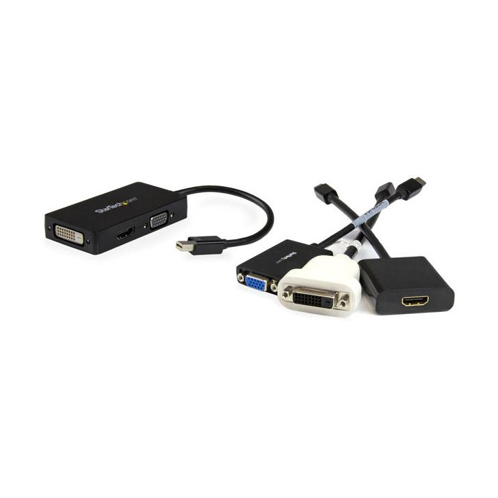 StarTech.com Adaptateur de voyage Mini DisplayPort vers VGA / DVI / HDMI - Convertisseur vidéo 3-en-1
