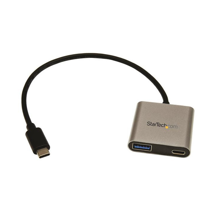 StarTech.com Hub USB-C à 2 ports avec Power Delivery - USB-C vers USB-A et USB-C - Hub USB 3.0