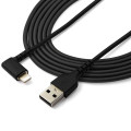 StarTech.com Câble USB-A vers Lightning Noir Robuste 2m Coudé à 90° - Câble de Charge/Synchronisation USB Type A vers Ligh