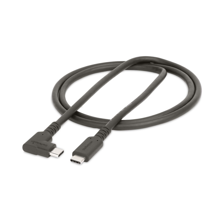 StarTech.com Câble USB-C de 1m, Coudé à Droite, USB 10Gbps, 100W (5A) Power Delivery, 8K 60Hz/4K 144Hz DP Alt Mode, Cordon U