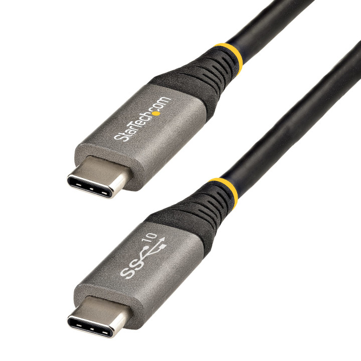 StarTech.com Câble USB-C de 1m, USB 10Gbps, 100W (5A) Power Delivery, 8K 60Hz/4K 144Hz DP Alt Mode, Certifié USB-IF, Compatib