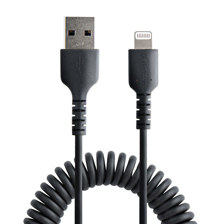 StarTech.com Câble USB vers Lightning de 1m - Certifié Mfi - Adaptateur USB Lightning Noir, Gaine durable en TPE - Cordon Cha