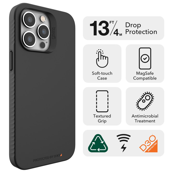 GEAR4 Rio Snap coque de protection pour téléphones portables 17 cm (6.7") Housse Noir