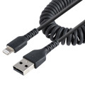 StarTech.com Câble USB vers Lightning de 1m - Certifié Mfi - Adaptateur USB Lightning Noir, Gaine durable en TPE - Cordon Cha