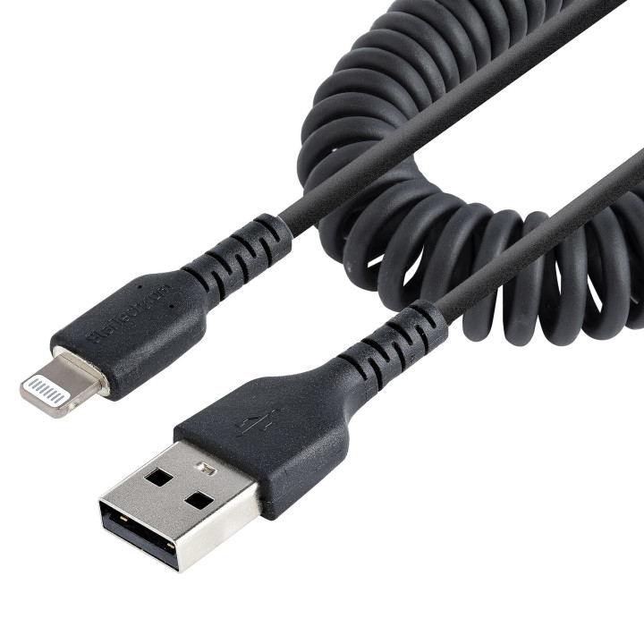 StarTech.com Câble USB vers Lightning de 1m - Certifié Mfi - Adaptateur USB Lightning Noir, Gaine durable en TPE - Cordon Cha