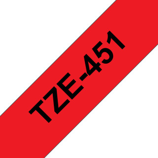 Brother TZe-451 - Cassette à ruban pour étiqueteuse originale – Noir sur rouge, 24 mm de large