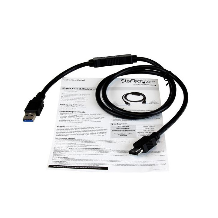 StarTech.com Câble adaptateur USB 3.0 vers eSATA de 91cm pour HDD / SSD / ODD - SATA 6Gb/s - M/F