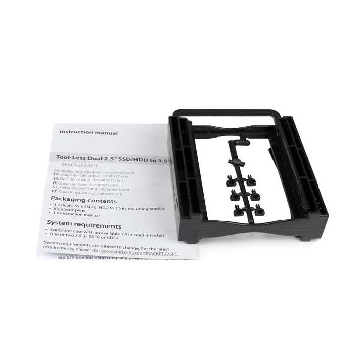 StarTech.com Support de montage sans outil pour 2 disques durs de 2,5" dans baie de 3,5"