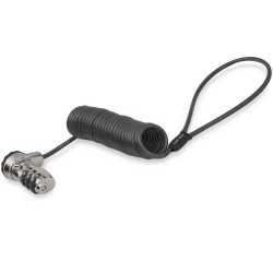 StarTech.com LTLOCK3DCOIL câble antivol Noir, Acier inoxydable 1,8 m