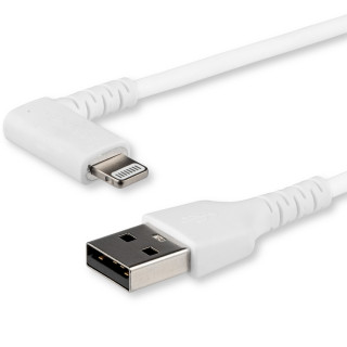 StarTech.com Câble USB-A vers Lightning Blanc Robuste 2m Coudé à 90° - Câble de Charge/Synchronisation USB Type A vers Lig