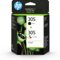 HP Pack de 2 cartouches d'encre authentiques 305 3 couleurs / noir