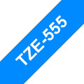 Brother TZe-555 - Cassette à ruban pour étiqueteuse originale – Blanc sur bleu, 24 mm de large