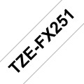 Brother TZe-FX251 - Cassette à ruban pour étiqueteuse originale – Noir sur blanc, 24 mm de large