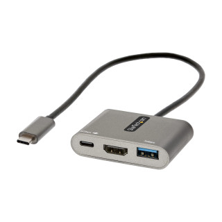 StarTech.com Adaptateur multiport USB C, USB-C vers vidéo HDMI 4K, 100W PD Pass-Through, Hub USB 3.0 5Gbps (1xType-C/1xA), Min