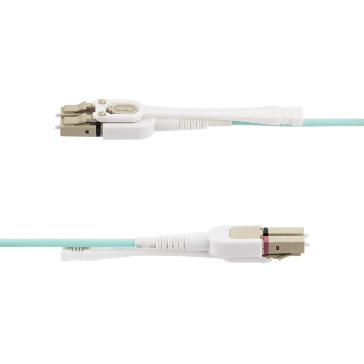 StarTech.com Câble Fibre Optique Multimode LC à LC (UPC) OM4 de 8m avec Languettes Push-Pull, 50/125µm, Réseaux 100G, Insen
