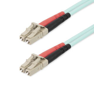 StarTech.com Câble à Fibre Optique Multimode LC/UPC vers LC/UPC OM4, Fibre LOMMF/VCSEL Zipcord 50/125µm, Réseaux 100G, Faib