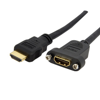 StarTech.com Adaptateur HDMI 1m - Câble HDMI 4K30Hz Haut Débit pour Montage sur Panneau - Bande Passante 10.2 Gbps - HDMI 4K 