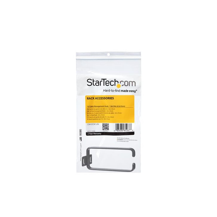 StarTech.com Anneau Métallique Gestion de Câbles Vertical pour Racks de Serveur 1U - 4,5 cm x 10 cm