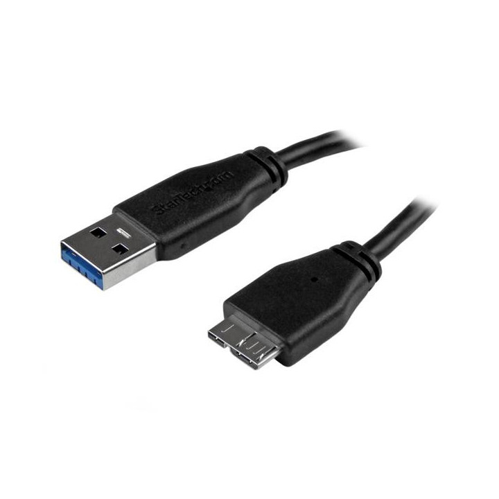 StarTech.com Câble Micro USB 3.0 slim de 3m - Cordon USB A vers Micro B - M/M - Noir