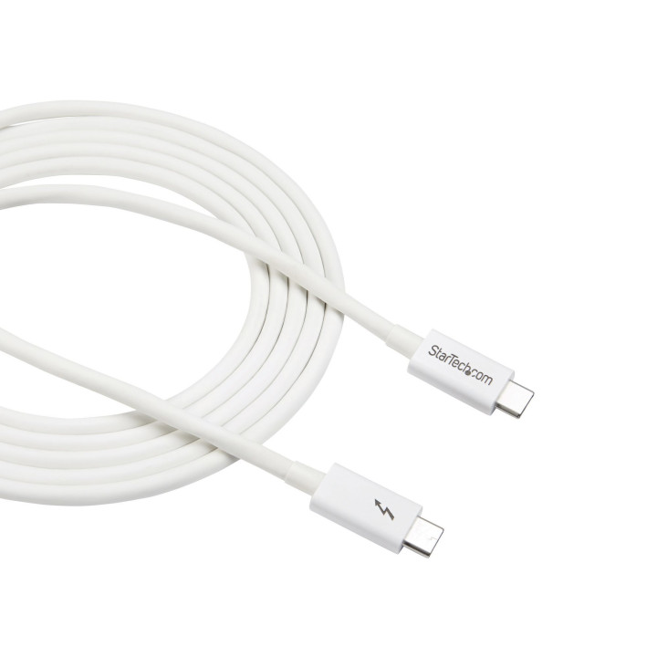 StarTech.com Câble Thunderbolt 3 de 2 m - 20 Gb/s - Compatible Thunderbolt, USB et DisplayPort - Blanc