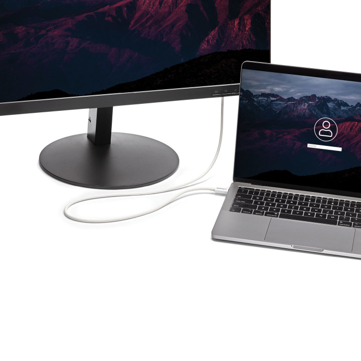 StarTech.com Câble Thunderbolt 3 de 2 m - 20 Gb/s - Compatible Thunderbolt, USB et DisplayPort - Blanc