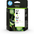HP 62 pack de 2 cartouches authentiques d'encre noire / trois couleurs