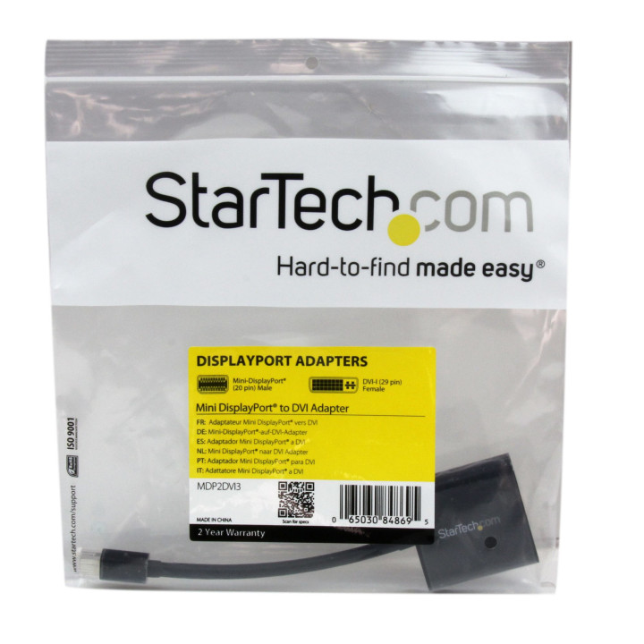 StarTech.com Adaptateur Mini DisplayPort vers DVI - Convertisseur Mini DP à DVI-D - Vidéo 1080p - mDP ou TB 1/2 Mac/PC vers M