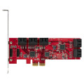 StarTech.com Carte PCI Express SATA 10 ports - Carte Contrôleur PCIe SATA - 6Gbps - ASM1166 Non-Raid - Convertisseur PCI Expre
