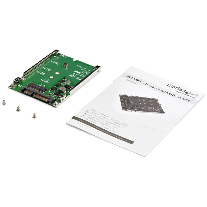 StarTech.com Adaptateur M.2 SATA SSD vers 2.5in SATA - Convertisseur M.2 NGFF vers SATA - 7mm - Support à Cadre Ouvert - Adapt