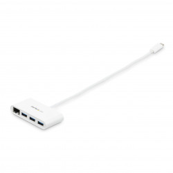 StarTech.com Hub USB-C à 3 ports avec Gigabit Ethernet - USB 3.0 (5Gbps) - USB-C vers 3x USB-A - Blanc
