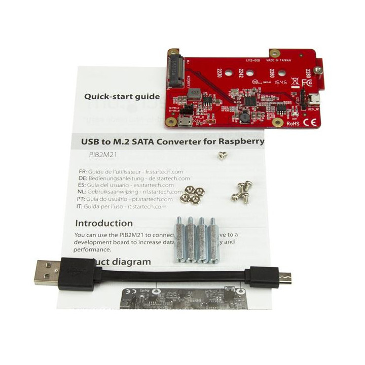 StarTech.com Convertisseur USB vers M.2 SATA pour Raspberry PI et cartes de développement
