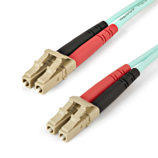 StarTech.com Câble Fibre Optique Multimode de 1m LC/UPC à LC/UPC OM4, Fibre Zipcord 50/125µm LOMMF/VCSEL, Réseaux 100G, Fai