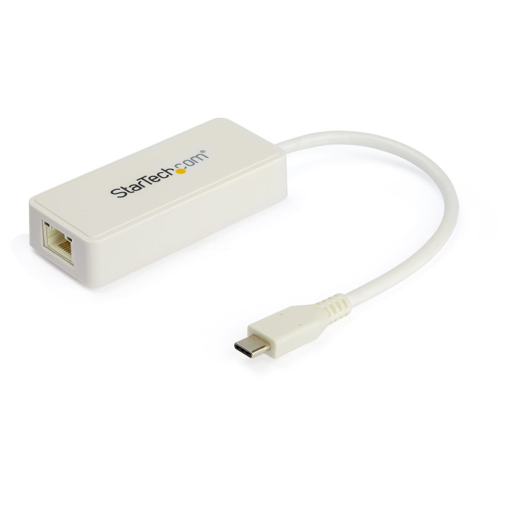 StarTech.com Adaptateur USB-C vers Gigabit Ethernet avec port USB-A - Adaptateur Réseau Blanc 1Gbps NIC USB 3.0/3.1 Type C - 1