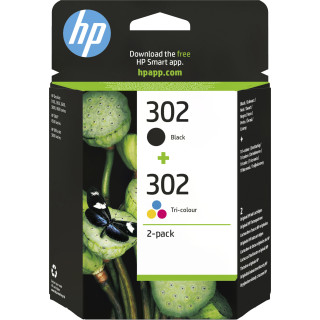 HP Pack de 2 cartouches d'encre noire/3 couleurs authentiques 302