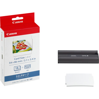 Canon Jeu d'encre couleur et de papier autocollant au format 54 x 86 mm KC-18IF, 18 feuilles