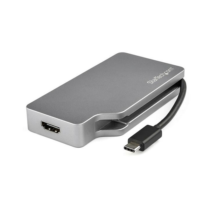StarTech.com Adaptateur multiport USB-C - Gris sidéral - 4-en-1 USB-C vers VGA, DVI, HDMI, ou Mini DisplayPort