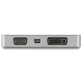 StarTech.com Adaptateur multiport USB-C - Gris sidéral - 4-en-1 USB-C vers VGA, DVI, HDMI, ou Mini DisplayPort