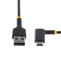 StarTech.com Câble de Charge Rapide USB-A vers USB-C de 2m, Robuste, Coudé à Droite, Charge et Synchronisation, 3A, USB 2.0,