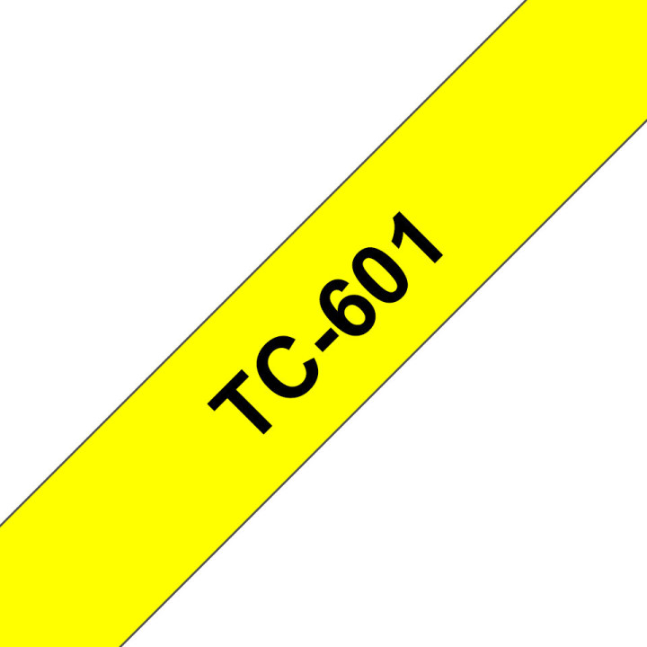 Brother TC-601 ruban d'étiquette Noir sur jaune