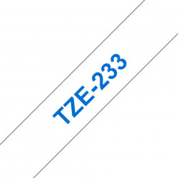 Brother TZe-233 - Cassette à ruban pour étiqueteuse originale – Bleu sur blanc, 12 mm de large