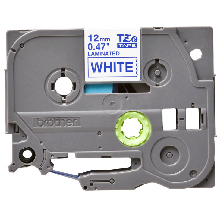 Brother TZe-233 - Cassette à ruban pour étiqueteuse originale – Bleu sur blanc, 12 mm de large