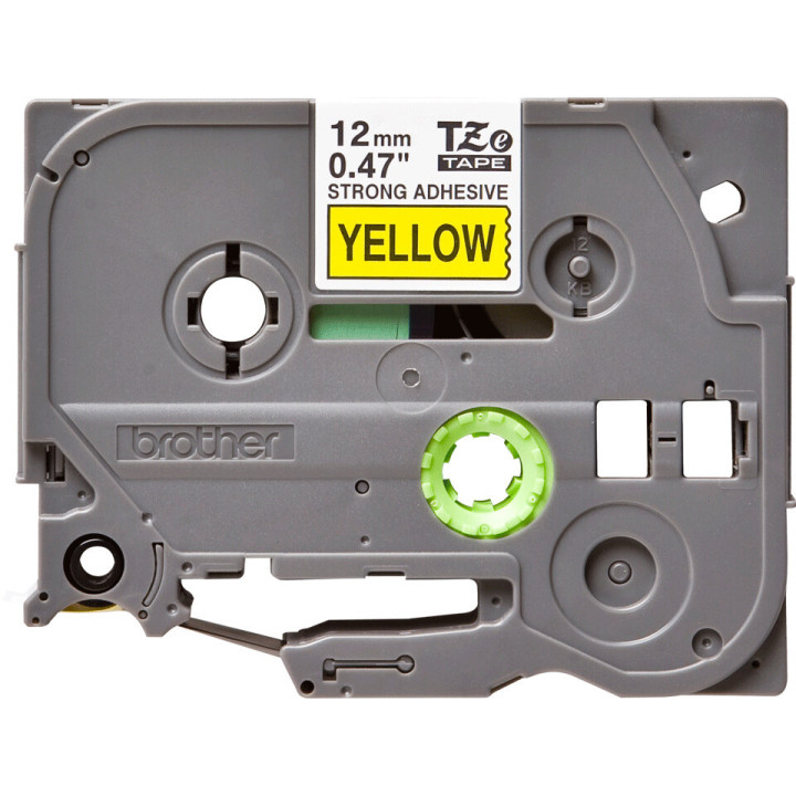 Brother TZe-S631 - Cassette à ruban pour étiqueteuse originale – Noir sur jaune, 12 mm de large
