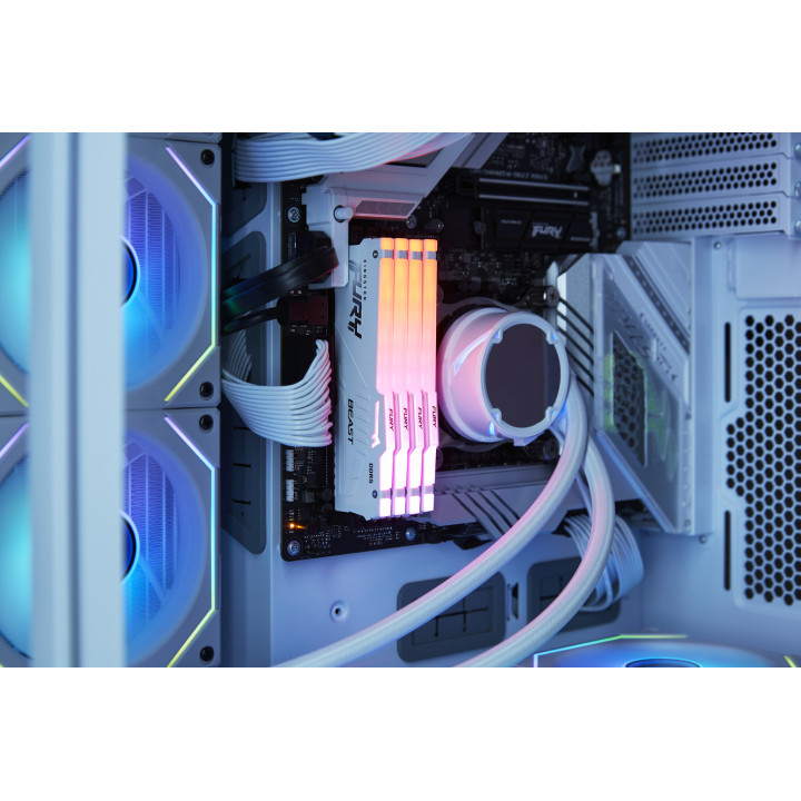 Kingston Technology FURY Beast 64GB 6000MT/s DDR5 CL30 DIMM (Kits de 2) White RGB XMP